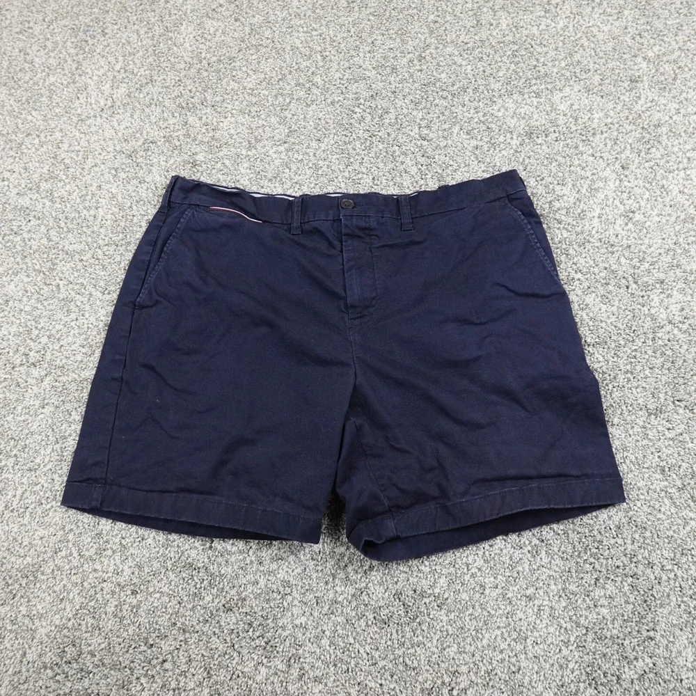 Tommy Hilfiger Shorts Mens 38 Blue Flag Chino Bermuda Casual Preppy Stretch Golf